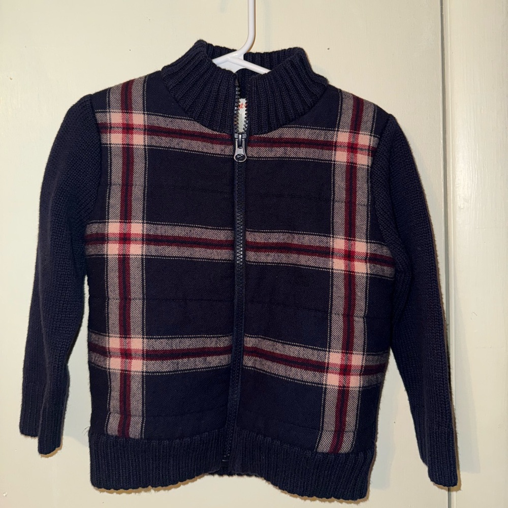 Cat & Jack Zip Up Jacket Boys Blue and Red Stripped 2T